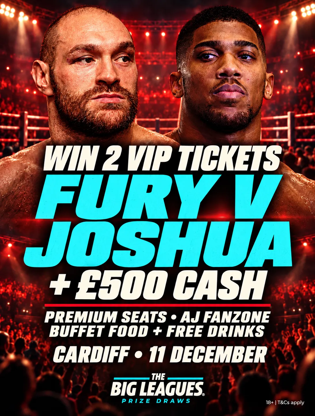 Fury v Joshua Hospitality Tickets + £500