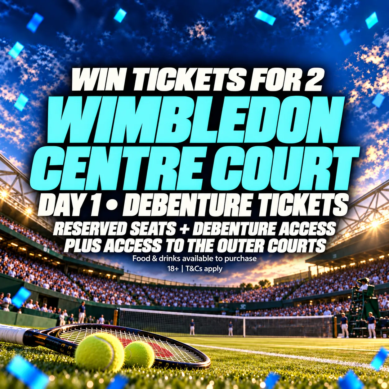 🎾 2x WIMBLEDON CENTRE COURT DAY 1 DEBENTURE TICKETS 🎾